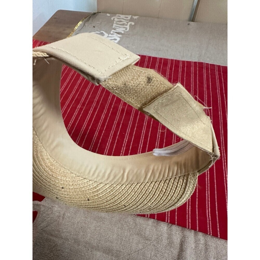 Unisex Y2K Style Pearl decorated Straw Hat Visor - Picture 6 of 7